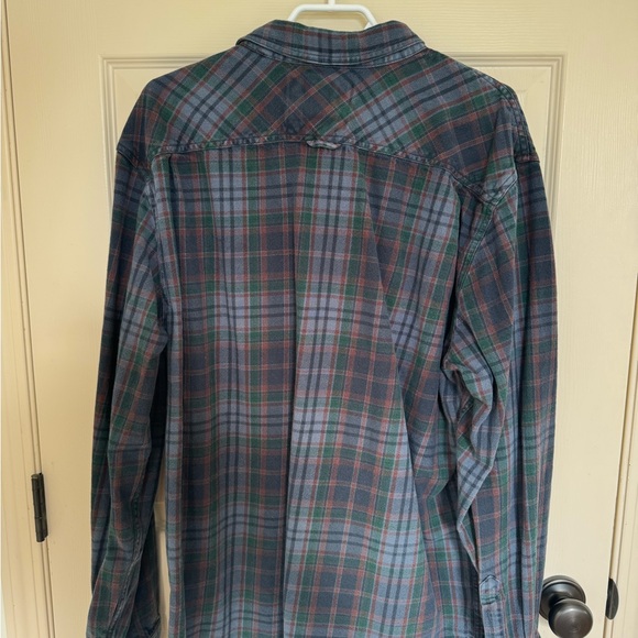 Prana Green and Red Plaid Casual Button Down Shirt - Picture 2 of 2